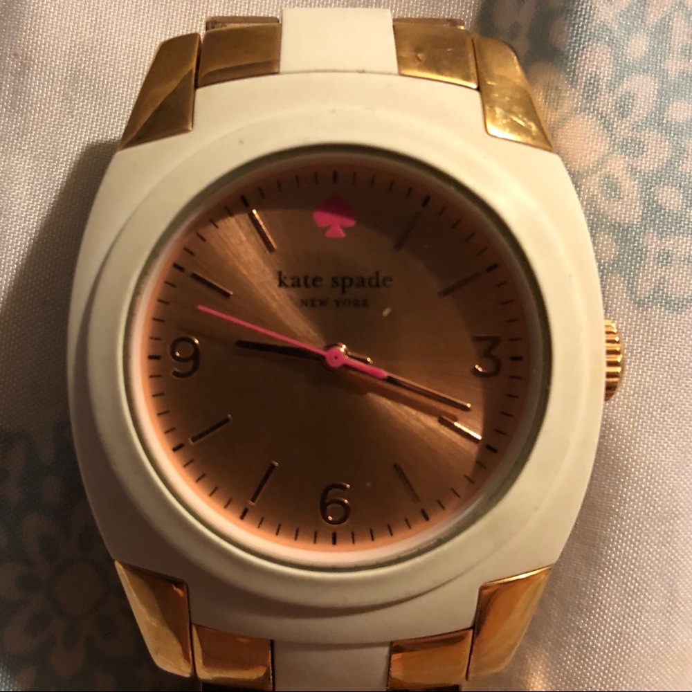 Kate Spade Rose Gold and White Watch